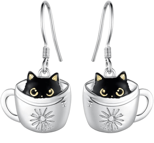 SVODEA Black Cat Earrings